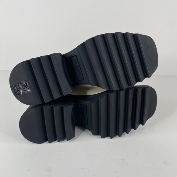 Karl Lagerfeld Paris Ivory Chunky Heel Embellished Platform Combat Boot Size 7.5 - Picture 7 of 11